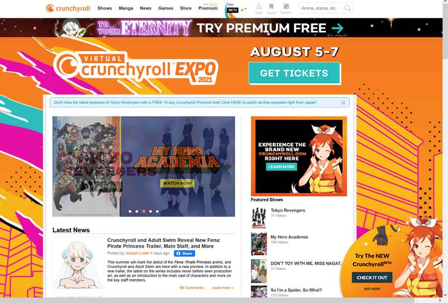 Best Anime Streaming Sites: Crunchyroll