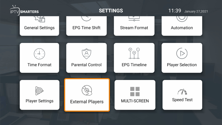 Select External Players.