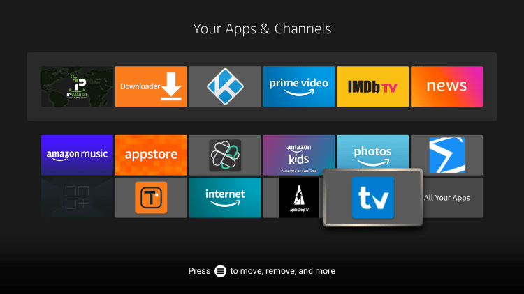 Locate and select Tivimate from your Apps & Channels list to launch the application.