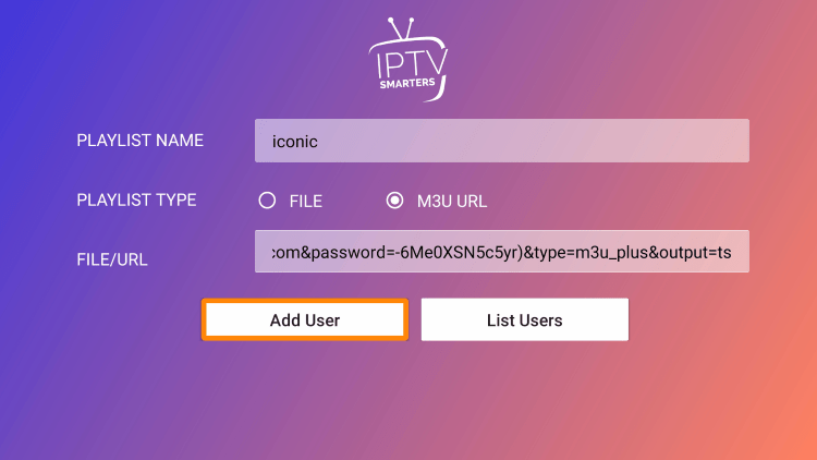 If your IPTV service doesn't provide an Xtreme Codes API login then you can log in using an M3U URL.