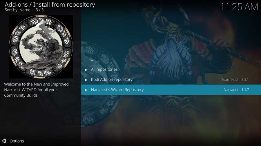 Select the Narcacist Wizard Repository
