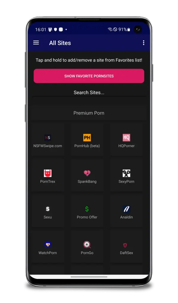 AIO Streamer App on an Android Phone