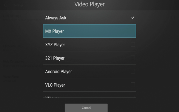 Choose MX Player or whatever your preferred video player is from the list.
